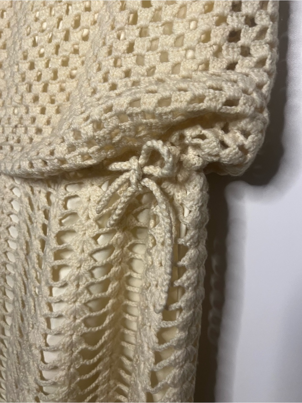 Handmade Vintage Crochet Drop Waist Cottagecore Dress - Picture 6 of 16